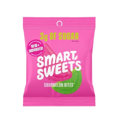 SmartSweets Sourmelon Bites – Low Sugar Gummy Candy – 1.8 oz Pack – Front Packaging Display