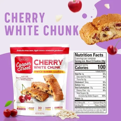 Cookies pack with nutrition facts