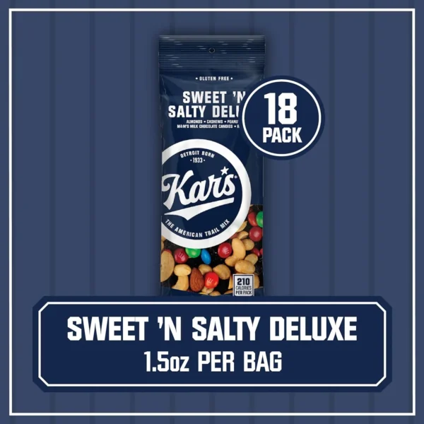 Kar's Nuts Sweet 'N Salty Deluxe Trail Mix - 1.5oz Single Serve Bag - Perfect on-the-go snack with a blend of sweet and salty flavors