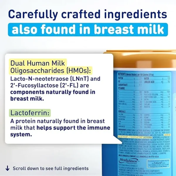 Infographics of baby formula