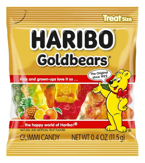 Haribo Goldbears Gummy Candy 22.8 oz Tub – 54 Treat Size Packs – Assorted Fruit Flavors – Classic German Gummy Bears – Perfect for Parties, Snacks, and Gifts