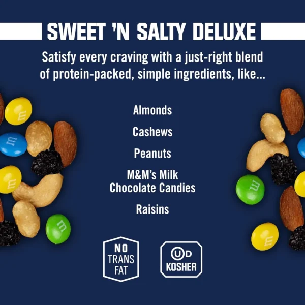 Kar's Nuts Sweet 'N Salty Deluxe Trail Mix - Close-up of colorful mix of nuts, candies, and dried fruit