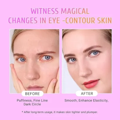 women applied eye masks with infographics