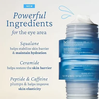 Eye Moisturizing cream bottle with infographics