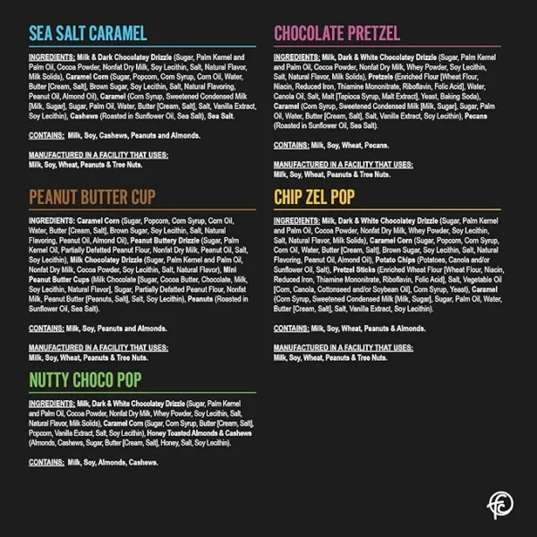 “Clear image of the nutrition facts label on the back of Fancy Chunky snack packaging, displaying calorie count, ingredients, serving size, and allergen warnings for informed purchasing decisions.”