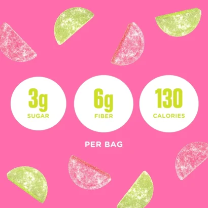 SmartSweets Sourmelon Bites – Suggested Serving in Bowl – Low Calorie, Plant-Based Gummy Candy