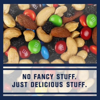 Kar's Nuts Sweet 'N Salty Deluxe Trail Mix - Emphasizing "No Fancy Stuff, Just Delicious Stuff" - Simple, high-quality ingredients