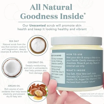 infographics of body scrub jar