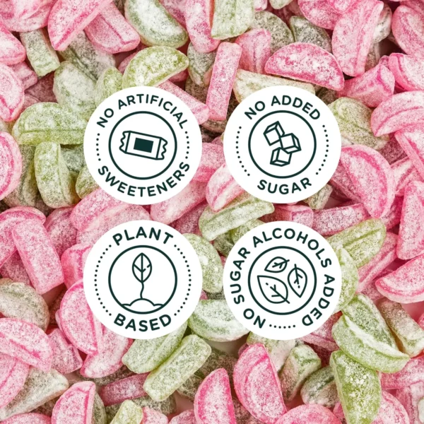 SmartSweets Sourmelon Bites – Suggested Serving in Bowl – Low Calorie, Plant-Based Gummy Candy