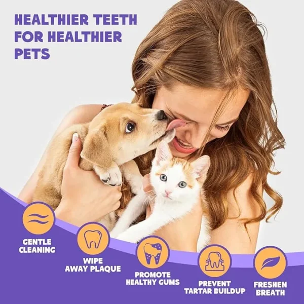 HICC PET Teeth Cleaning Wipes for Dogs & Cats