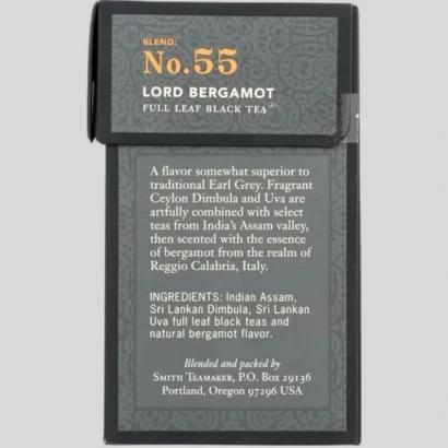 Details of Smith Teamaker Lord Bergamot Black Tea – 15 Bags | Premium Ceylon & Assam black tea blend with natural essence of bergamot. Rich, aromatic, and full-bodied tea, perfect for Earl Grey lovers. Vegan-friendly and sourced from a small business brand. Available on Amazon