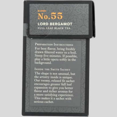 Info About Smith Teamaker Lord Bergamot Black Tea – 15 Bags | Premium Ceylon & Assam black tea blend with natural essence of bergamot. Rich, aromatic, and full-bodied tea, perfect for Earl Grey lovers. Vegan-friendly and sourced from a small business brand. Available on Amazon
